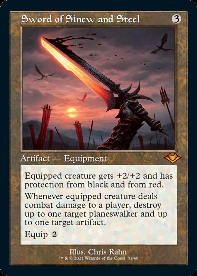 Sword of Sinew and Steel (Retro Foil Etched) [Modern Horizons] | Sanctuary Gaming