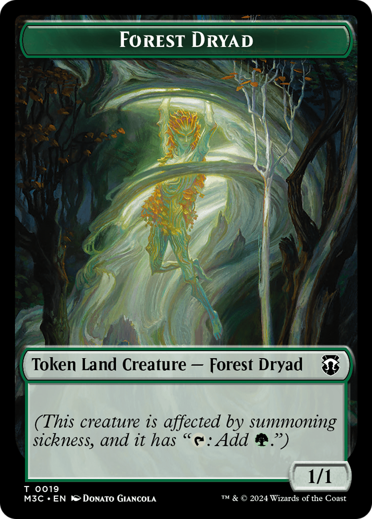 Forest Dryad (Ripple Foil) // Emblem - Vivien Reid Double-Sided Token [Modern Horizons 3 Commander Tokens] | Sanctuary Gaming