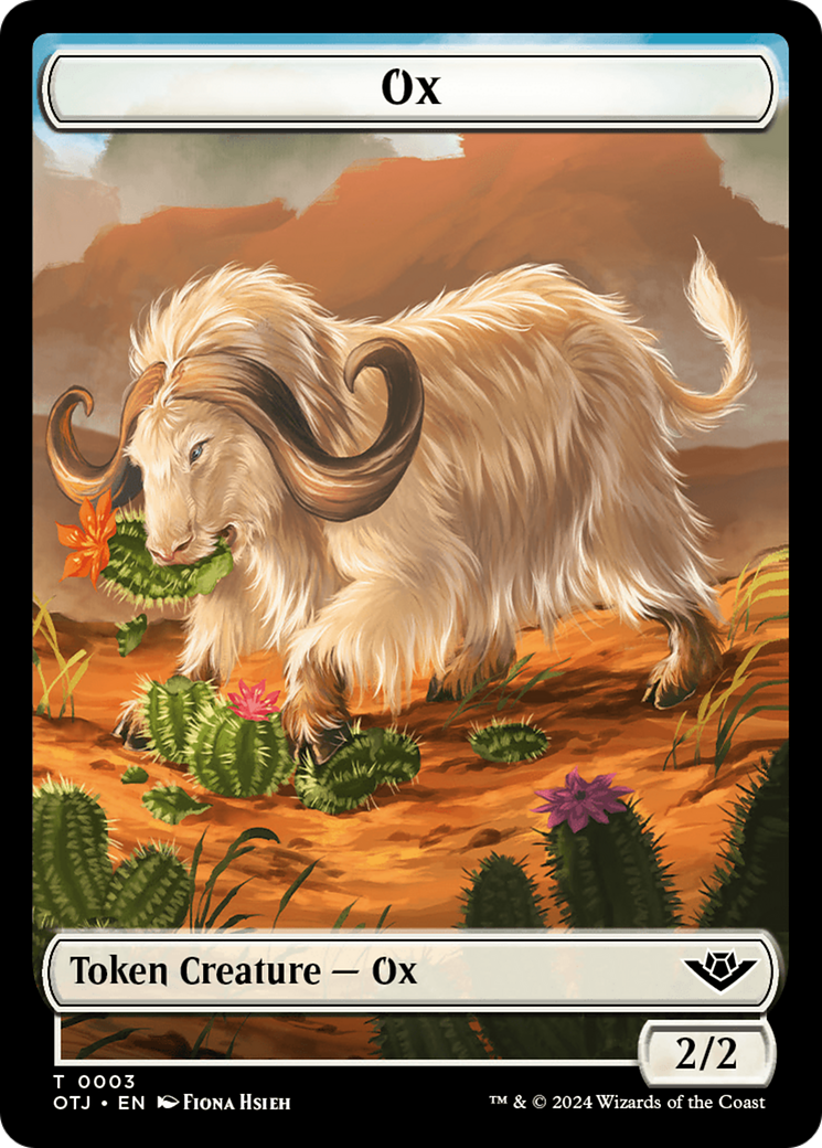 Treasure // Ox Double-Sided Token [Outlaws of Thunder Junction Tokens] | Sanctuary Gaming