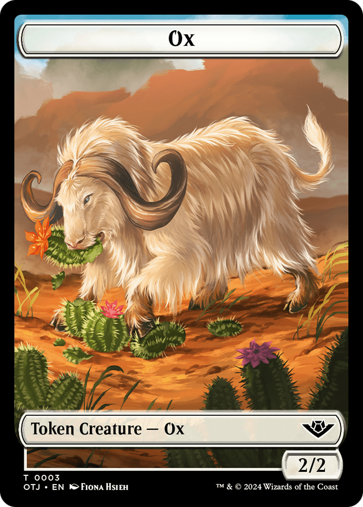 Zombie // Ox Warrior Double-Sided Token [Outlaws of Thunder Junction Commander Tokens] | Sanctuary Gaming