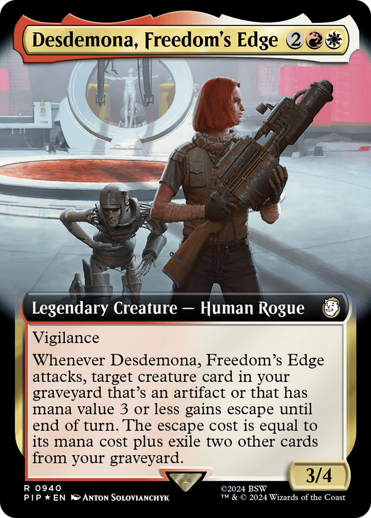 Desdemona, Freedom's Edge (Extended Art) (Surge Foil) [Fallout] | Sanctuary Gaming