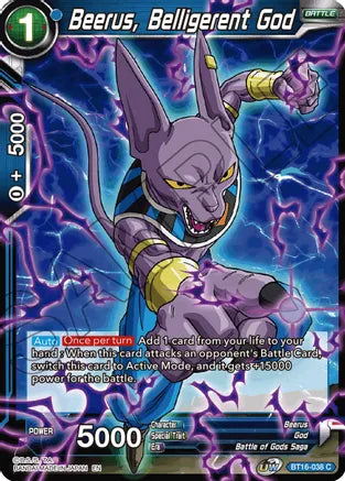 Beerus, Belligerent God (BT16-038) [Realm of the Gods] | Sanctuary Gaming
