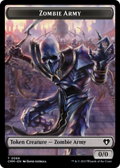 Human Warrior // Zombie Army Double-Sided Token [Commander Masters Tokens] | Sanctuary Gaming