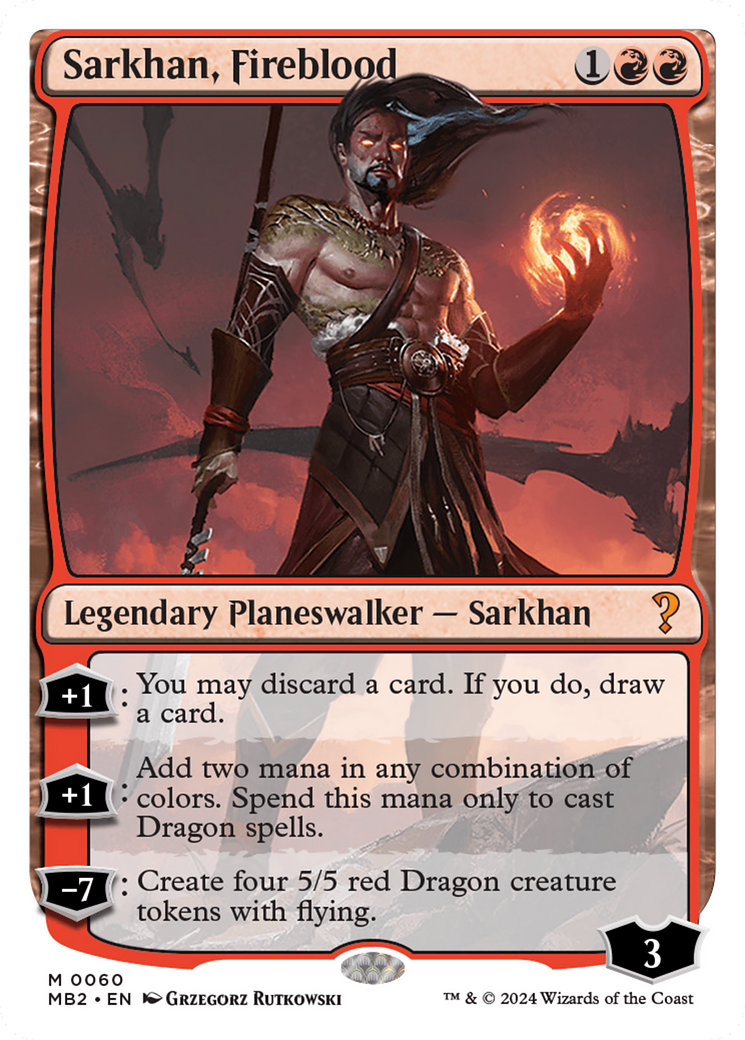 Sarkhan, Fireblood (White Border) [Mystery Booster 2] | Sanctuary Gaming