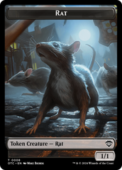 Rat // Blood Double-Sided Token [Outlaws of Thunder Junction Commander Tokens] | Sanctuary Gaming