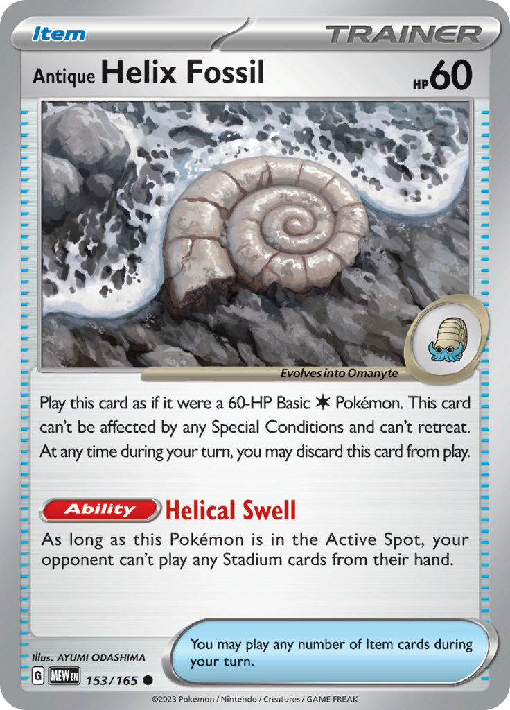 Antique Helix Fossil (153/165) [Scarlet & Violet: 151] | Sanctuary Gaming