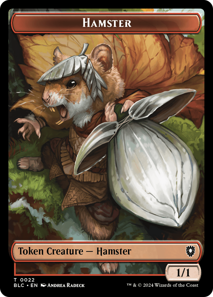 Hamster // Saproling Double-Sided Token [Bloomburrow Commander Tokens] | Sanctuary Gaming