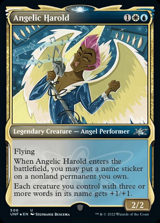 Angelic Harold (Showcase) (Galaxy Foil) [Unfinity] | Sanctuary Gaming