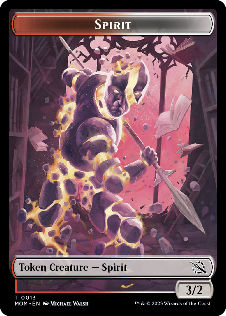 Warrior // Spirit (13) Double-Sided Token [March of the Machine Tokens] | Sanctuary Gaming