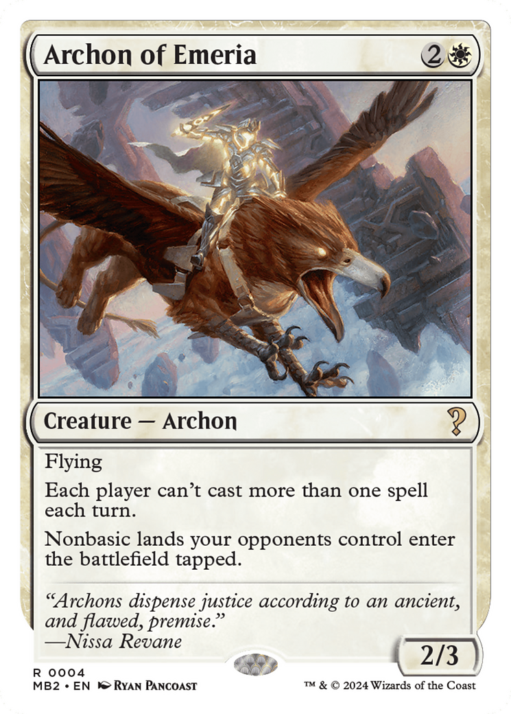 Archon of Emeria (White Border) [Mystery Booster 2] | Sanctuary Gaming