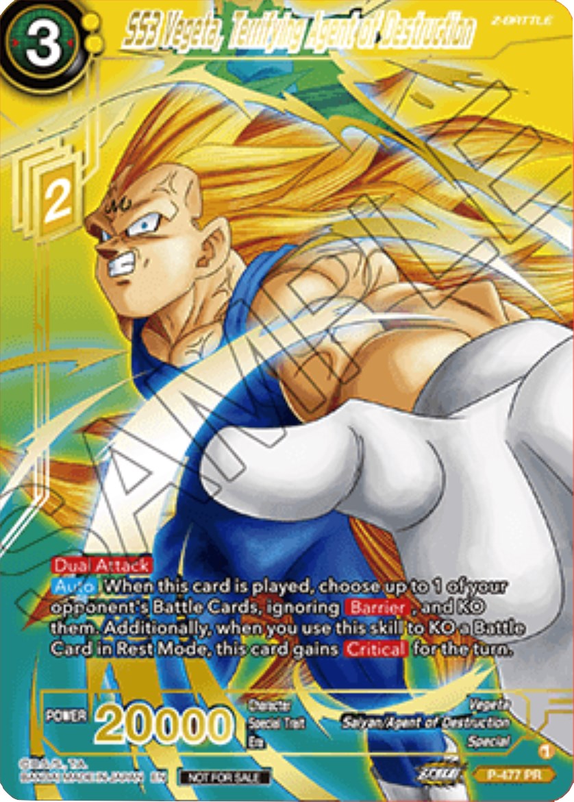 SS3 Vegeta, Terrifying Agent of Destruction (Gold-Stamped) (P-477) [Tournament Promotion Cards] | Sanctuary Gaming