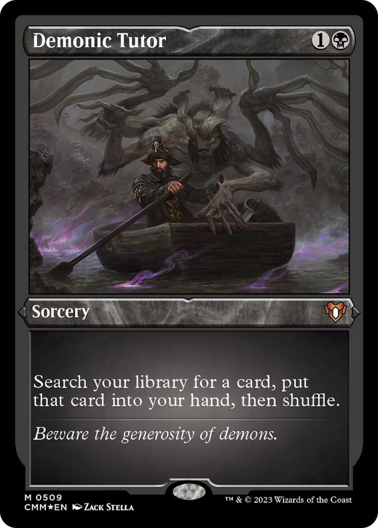 Demonic Tutor (Foil Etched) [Commander Masters] | Sanctuary Gaming