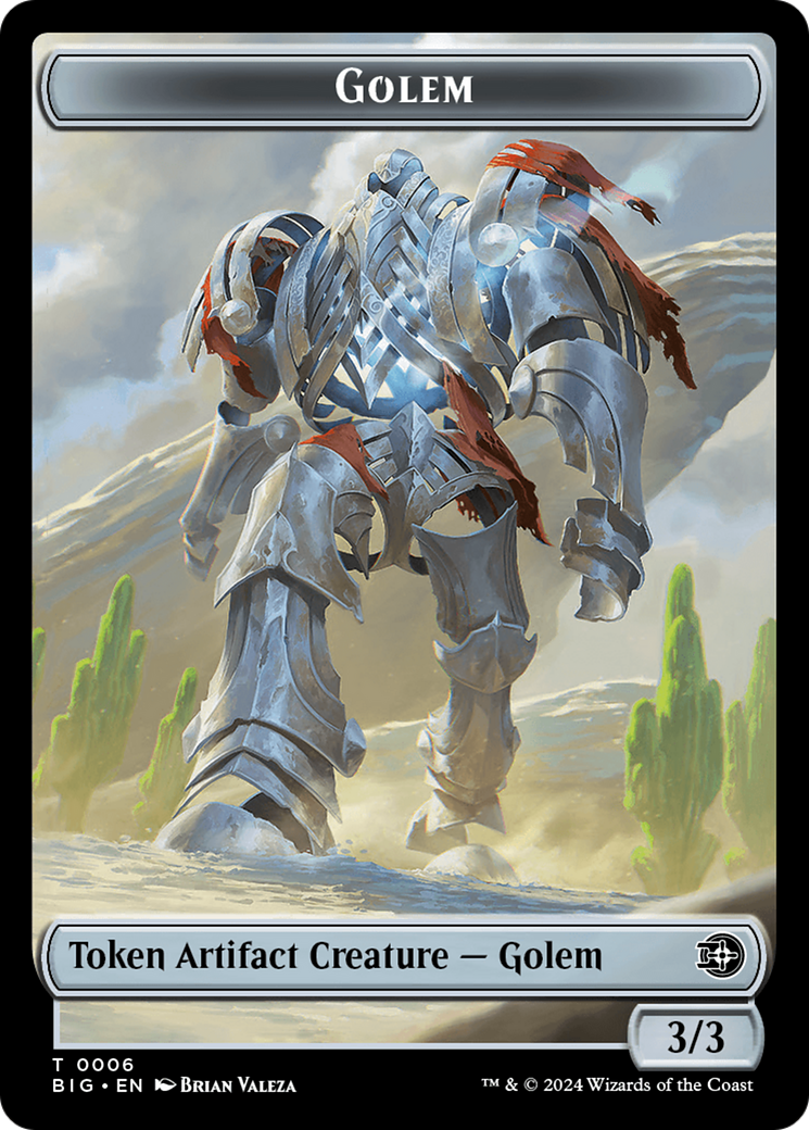 Mercenary // Golem Double-Sided Token [Outlaws of Thunder Junction Tokens] | Sanctuary Gaming