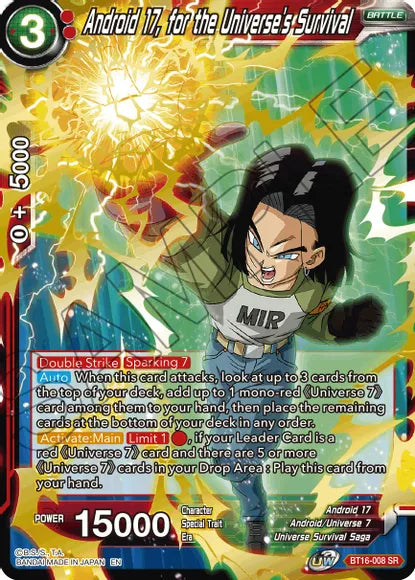 Android 17, for the Universe's Survival (BT16-008) [Realm of the Gods] | Sanctuary Gaming