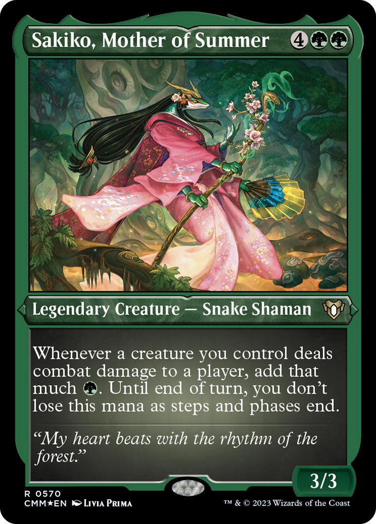 Sakiko, Mother of Summer (Foil Etched) [Commander Masters] | Sanctuary Gaming