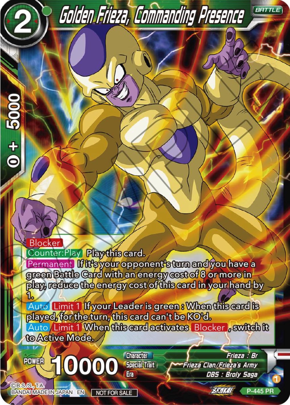 Golden Frieza, Commanding Presence (Zenkai Series Tournament Pack Vol.2) (P-445) [Tournament Promotion Cards] | Sanctuary Gaming