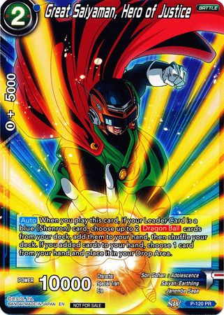 Great Saiyaman, Hero of Justice (Power Booster) (P-120) [Promotion Cards] | Sanctuary Gaming