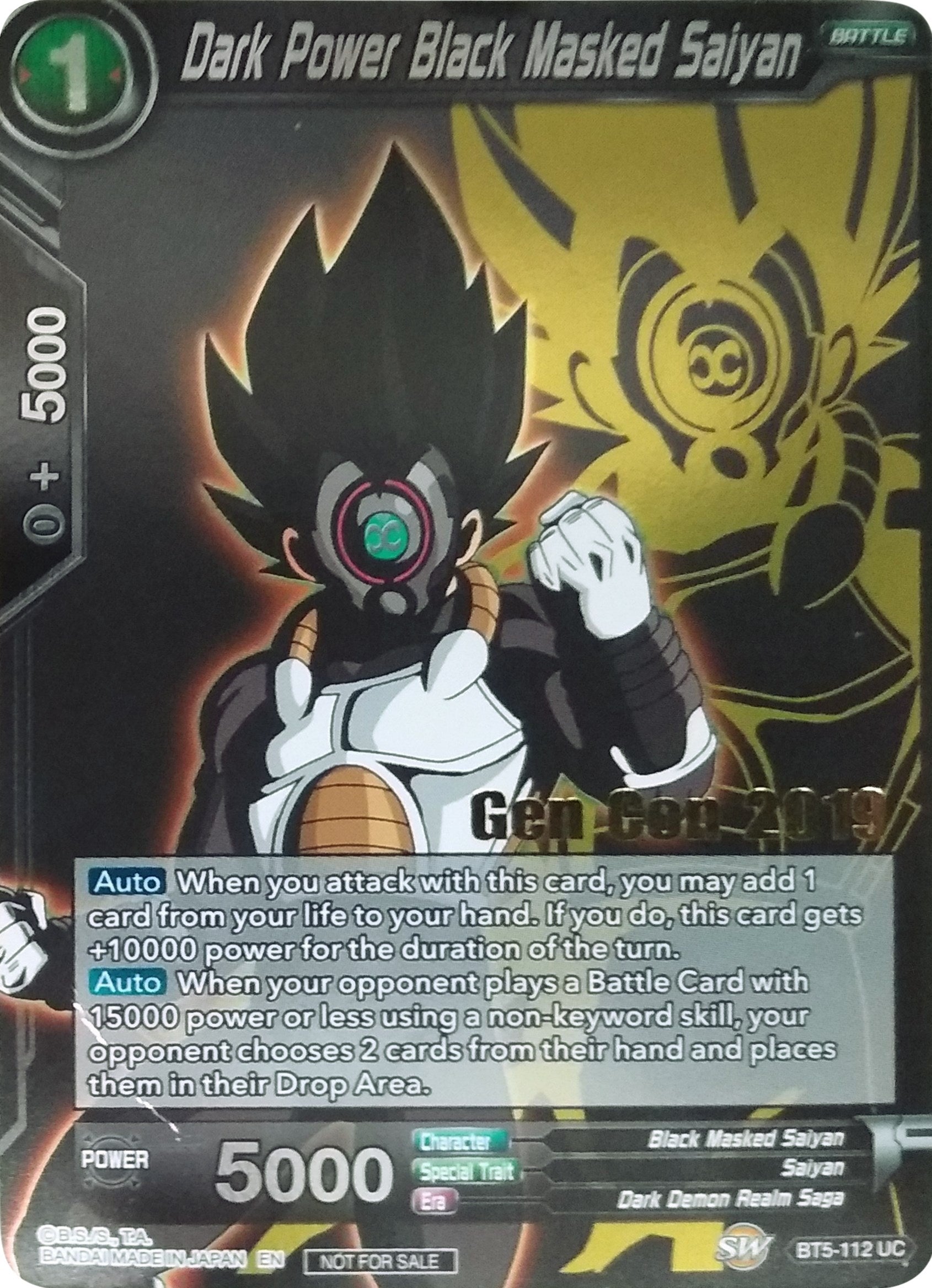 Dark Power Black Masked Saiyan (Gen Con 2019) (BT5-112) [Promotion Cards] | Sanctuary Gaming