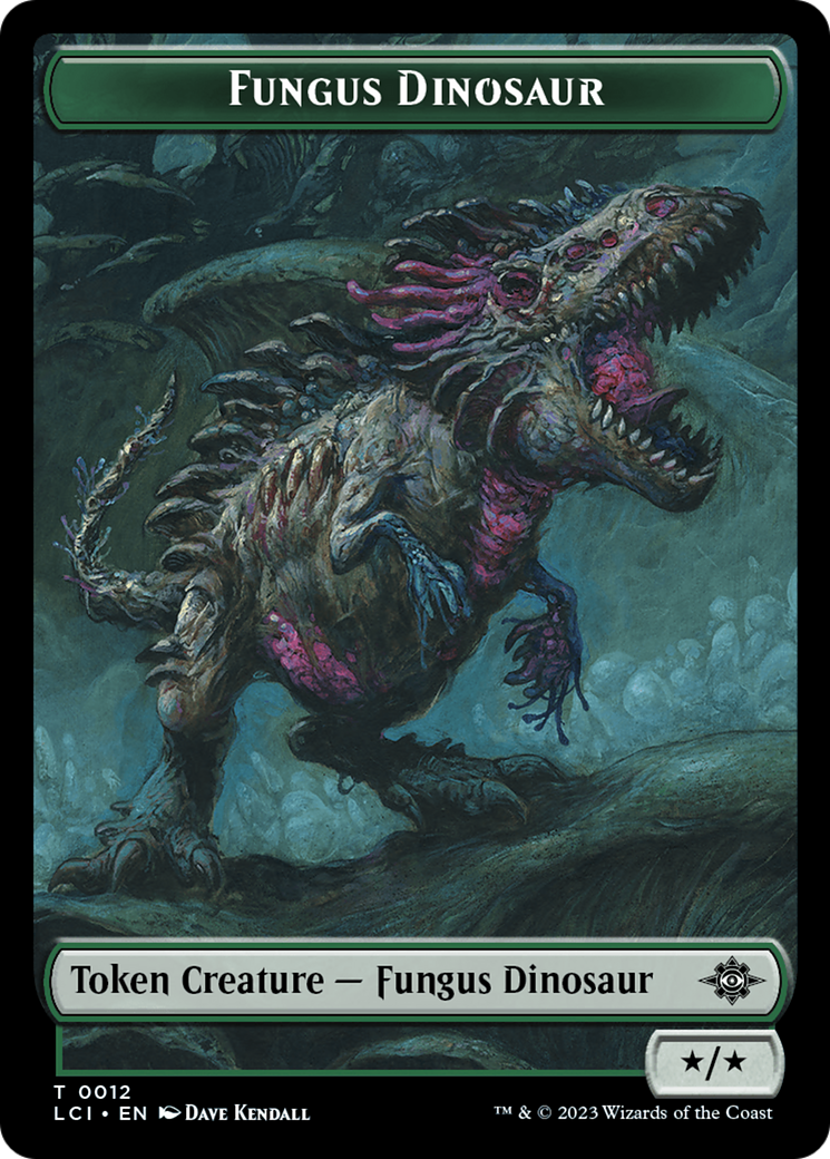 Fungus Dinosaur // Dinosaur (0001) Double-Sided Token [The Lost Caverns of Ixalan Tokens] | Sanctuary Gaming