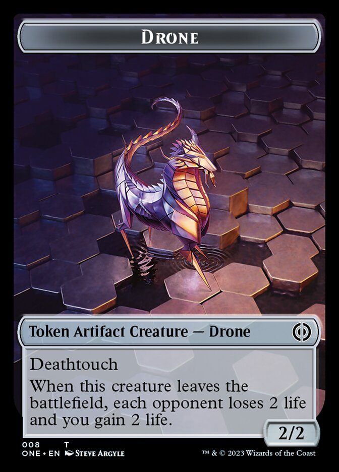 Rebel // Drone Double-Sided Token [Phyrexia: All Will Be One Tokens] | Sanctuary Gaming