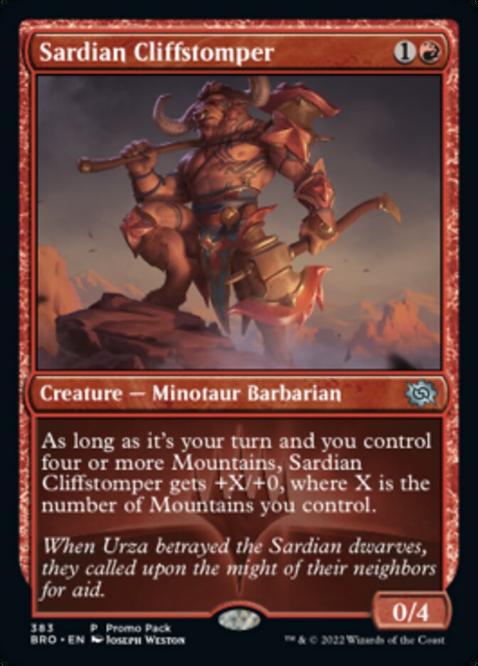 Sardian Cliffstomper (Promo Pack) [The Brothers' War Promos] | Sanctuary Gaming