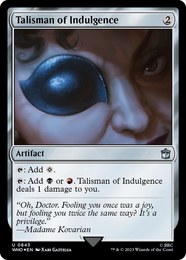 Talisman of Indulgence (Surge Foil) [Doctor Who] | Sanctuary Gaming