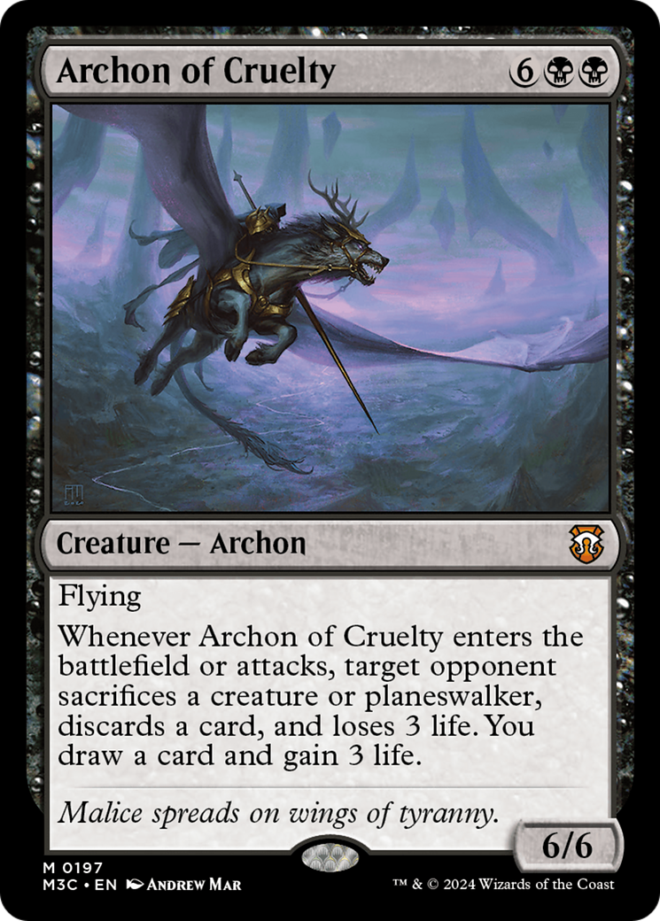 Archon of Cruelty (Ripple Foil) [Modern Horizons 3 Commander] | Sanctuary Gaming