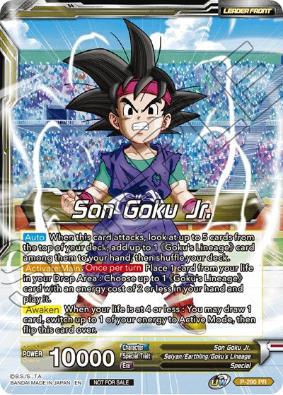 Son Goku Jr. // SS Son Goku Jr., Scion of the Lineage (Gold Stamped) (P-290) [Promotion Cards] | Sanctuary Gaming