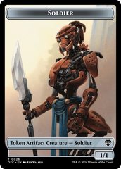 Elemental (0014) // Soldier (0026) Double-Sided Token [Outlaws of Thunder Junction Commander Tokens] | Sanctuary Gaming