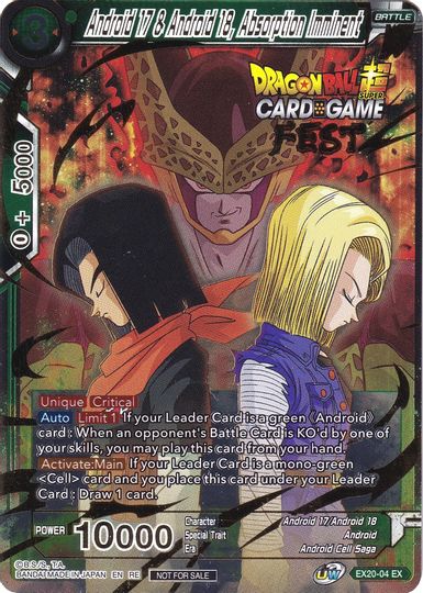 Android 17 & Android 18, Absorption Imminent (Card Game Fest 2022) (EX20-04) [Tournament Promotion Cards] | Sanctuary Gaming