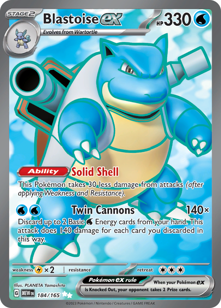 Blastoise ex (184/165) [Scarlet & Violet: 151] | Sanctuary Gaming