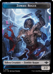 Treasure // Zombie Rogue Double-Sided Token [Outlaws of Thunder Junction Tokens] | Sanctuary Gaming