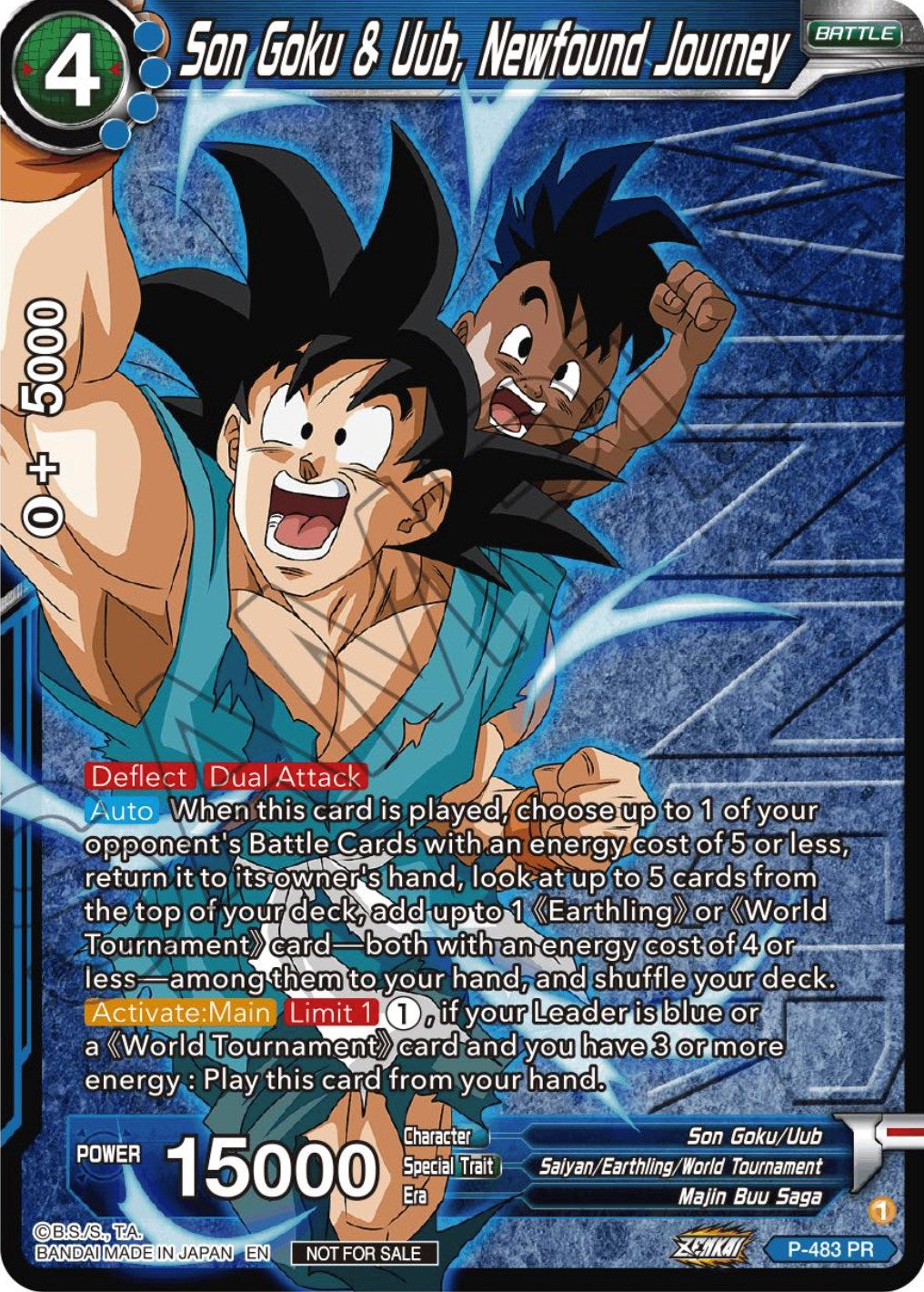 Son Goku & Uub, Newfound Journey (Zenkai Series Tournament Pack Vol.3 Winner) (P-483) [Tournament Promotion Cards] | Sanctuary Gaming