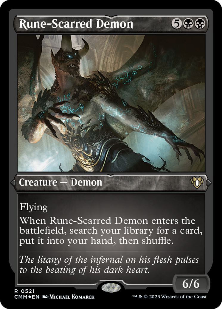 Rune-Scarred Demon (Foil Etched) [Commander Masters] | Sanctuary Gaming