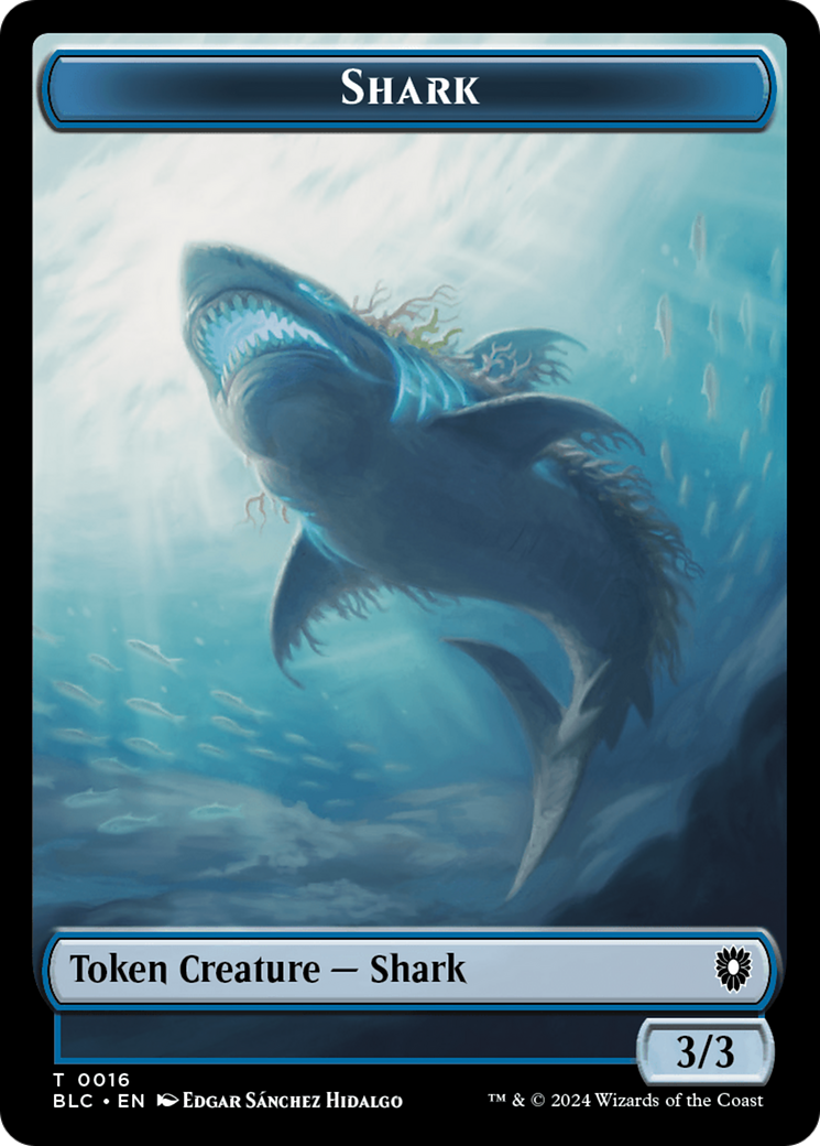 Bird (011) // Shark Double-Sided Token [Bloomburrow Commander Tokens] | Sanctuary Gaming