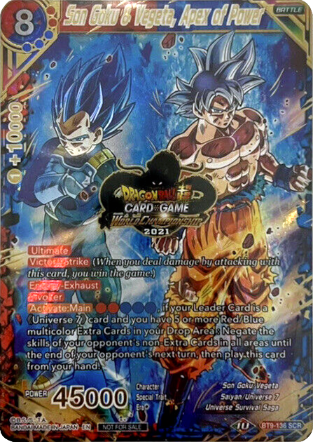 Son Goku & Vegeta, Apex of Power (World Championship 2021) (BT9-136) [Tournament Promotion Cards] | Sanctuary Gaming