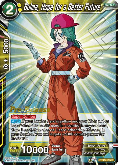 Bulma, Hope for a Better Future (BT13-105) [Supreme Rivalry Prerelease Promos] | Sanctuary Gaming