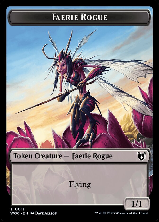 Faerie Rogue // Faerie (0011) Double-Sided Token [Wilds of Eldraine Commander Tokens] | Sanctuary Gaming