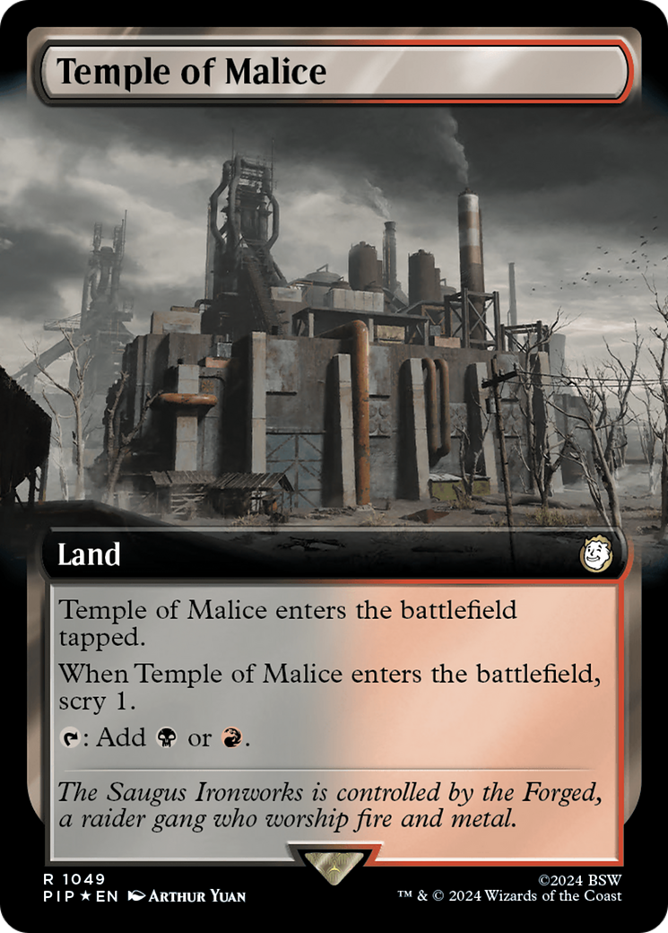 Temple of Malice (Extended Art) (Surge Foil) [Fallout] | Sanctuary Gaming