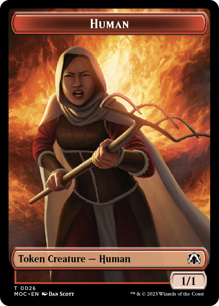 Squid // Human (26) Double-Sided Token [March of the Machine Commander Tokens] | Sanctuary Gaming