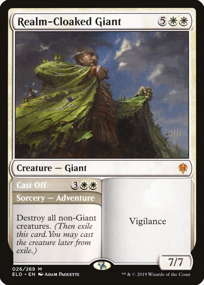 Realm-Cloaked Giant // Cast Off (Promo Pack) [Throne of Eldraine Promos] | Sanctuary Gaming