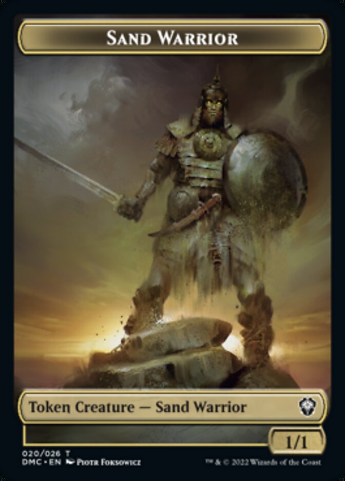 Phyrexian // Sand Warrior Double-sided Token [Dominaria United Tokens] | Sanctuary Gaming