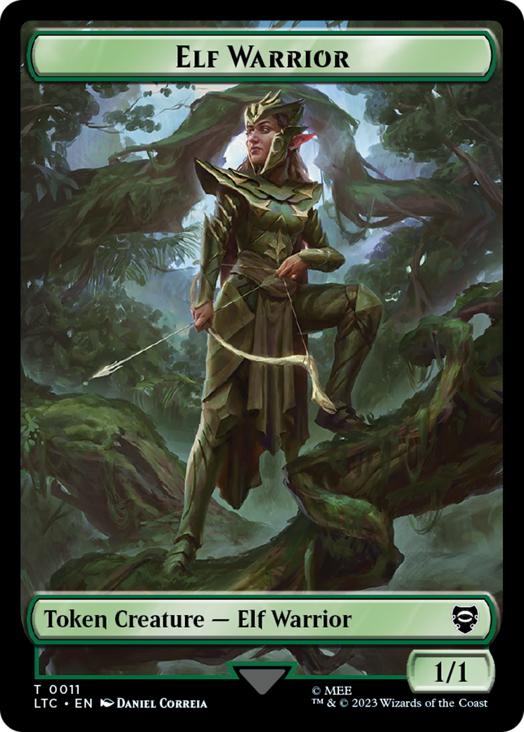 Elf Warrior // Treasure Double Sided Token [The Lord of the Rings: Tales of Middle-Earth Commander Tokens] | Sanctuary Gaming