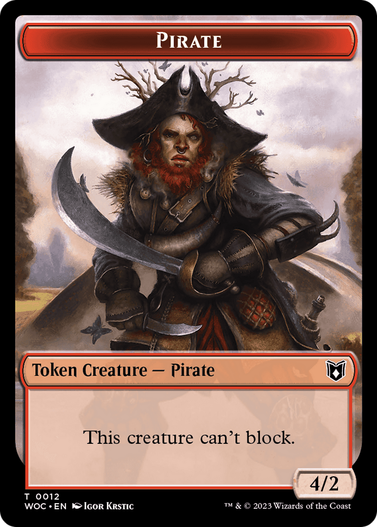 Pirate // Human Double-Sided Token [Wilds of Eldraine Commander Tokens] | Sanctuary Gaming
