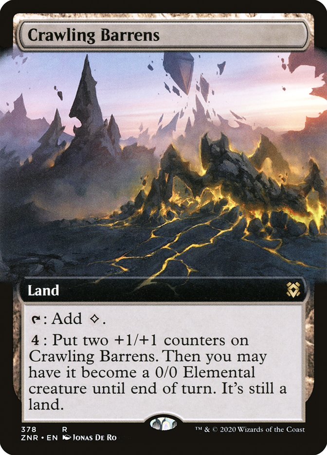 Crawling Barrens (Extended Art) [Zendikar Rising] | Sanctuary Gaming