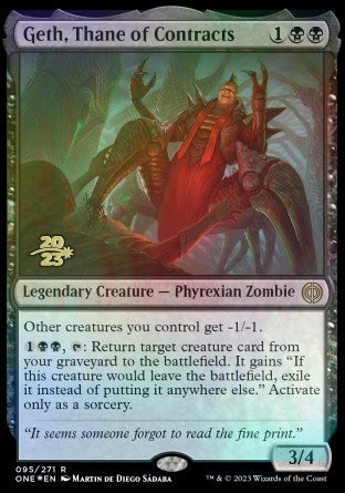 Geth, Thane of Contracts [Phyrexia: All Will Be One Prerelease Promos] | Sanctuary Gaming