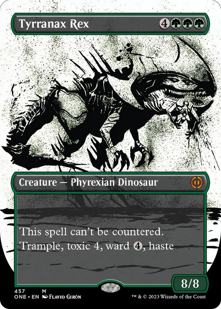 Tyrranax Rex (Borderless Ichor Step-and-Compleat Foil) [Phyrexia: All Will Be One] | Sanctuary Gaming