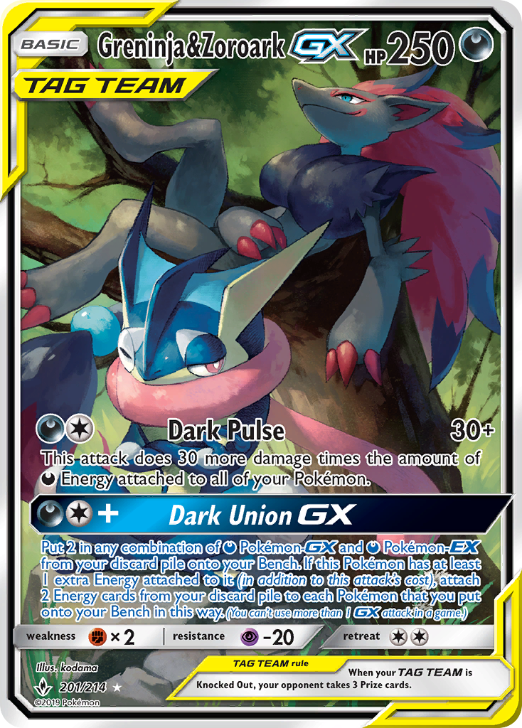 Greninja & Zoroark GX (201/214) [Sun & Moon: Unbroken Bonds] | Sanctuary Gaming