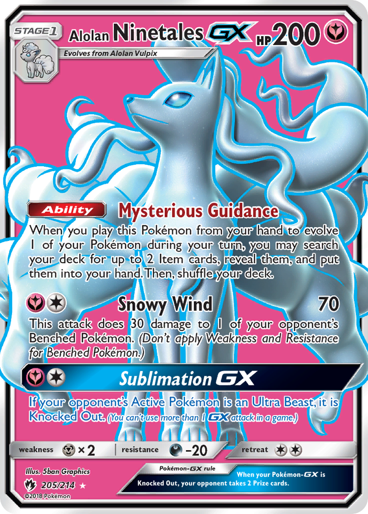 Alolan Ninetales GX (205/214) [Sun & Moon: Lost Thunder] | Sanctuary Gaming