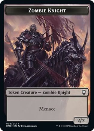 Zombie Knight // Warrior Double-sided Token [Dominaria United Commander Tokens] | Sanctuary Gaming